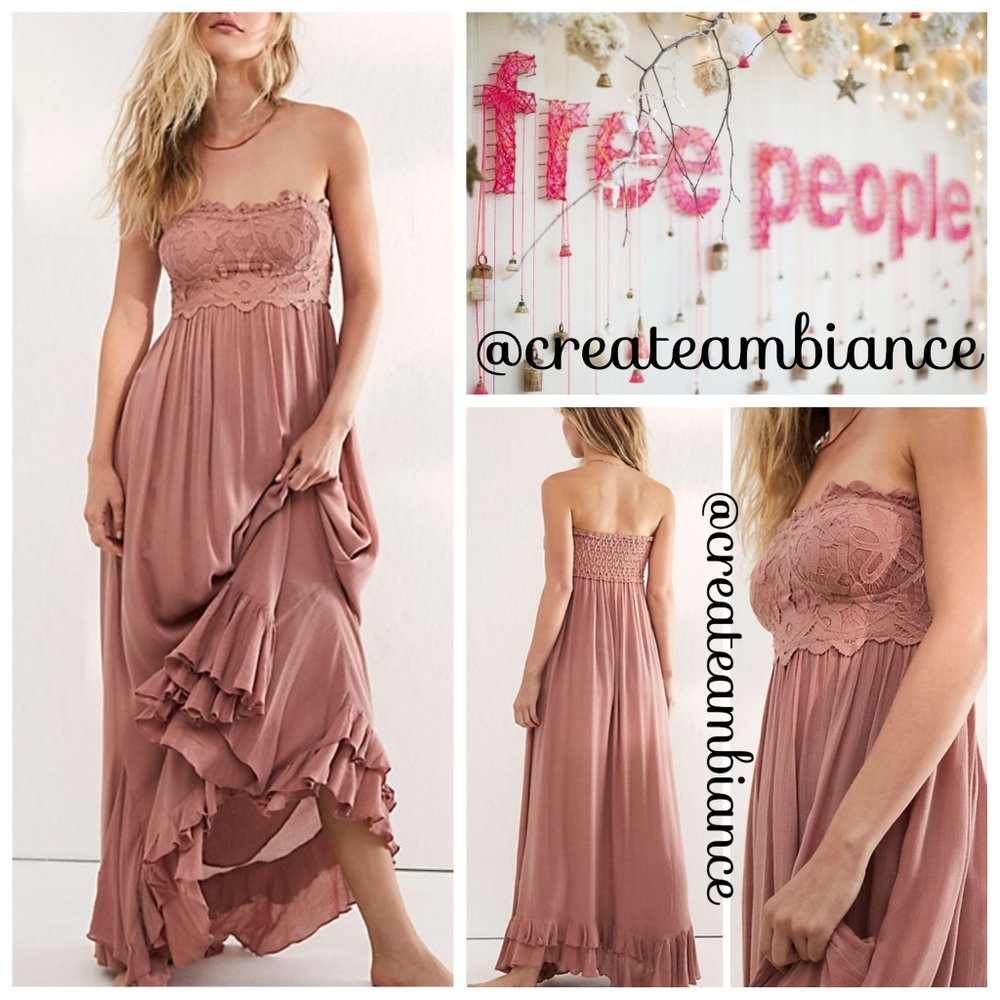 Free People Adella Strapless Maxi